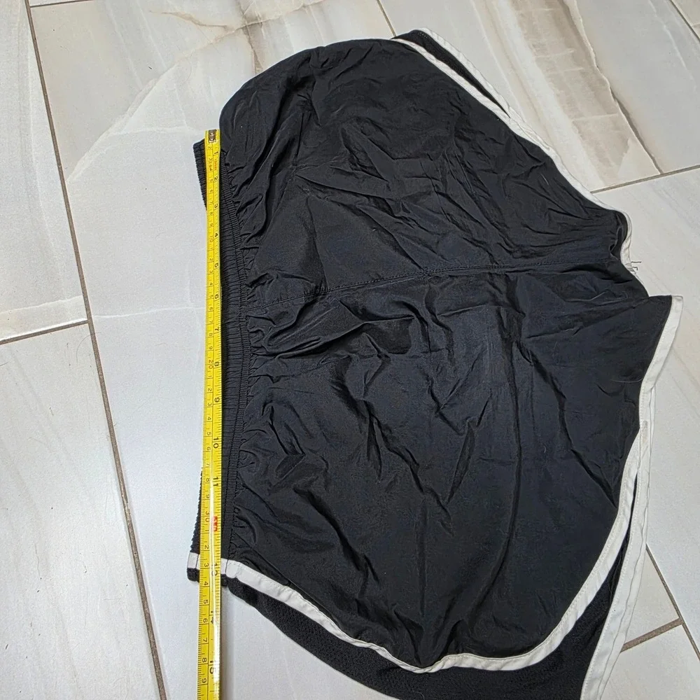 Nike Womens Dri-FIT Running‎ Shorts Black White Trim Mesh Panels Large L W4
